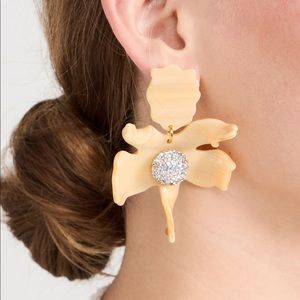 Lele Sadoughi Crystal Lily Earrings in Bone